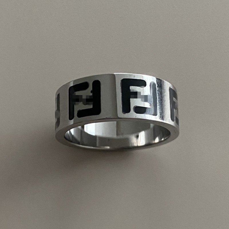 Luxury Designer Ring Drop Black/White Oil Titanium Steel Couple Rings Fashion Jewelry For Women