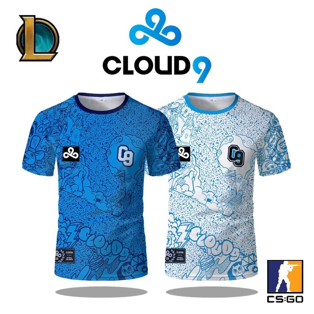 F7LB T-shirts pour hommes Esports Club Cloud9 Jersey C9 T-shirt League of Legends Csgo Game Training Uniforme Hommes et femmes Sports Tops respir