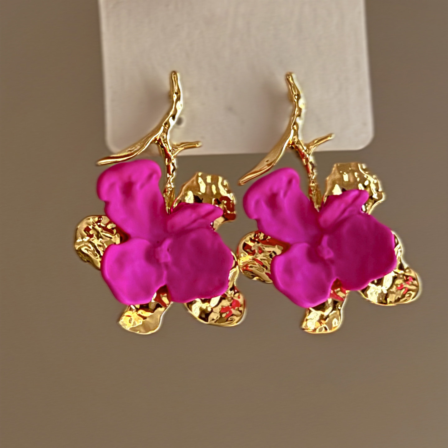 Silver Needle Spray Paint Flower European and American Cross-Border Simple Fashion Daily Versatile Light Luxury High-End Feel Earrings for Women-image-1090566250