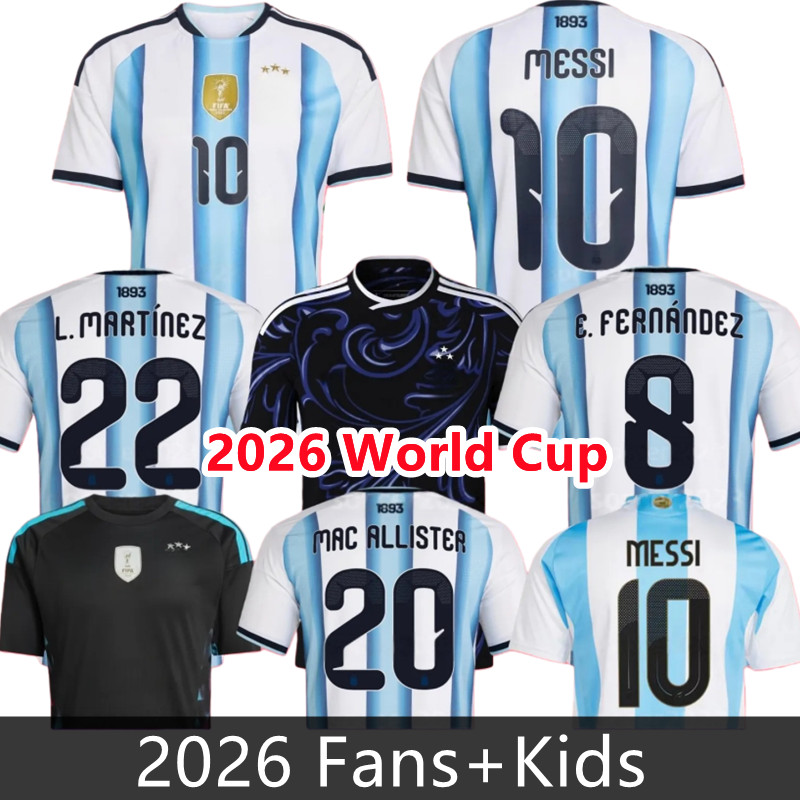 Argentine 2026 Coupe du Monde Accueil Maillots de Football 26/27 MESSIS Fans Player Version MAC ALLISTER DYBALA DI MARIA MARTINEZ DE PAUL Hommes