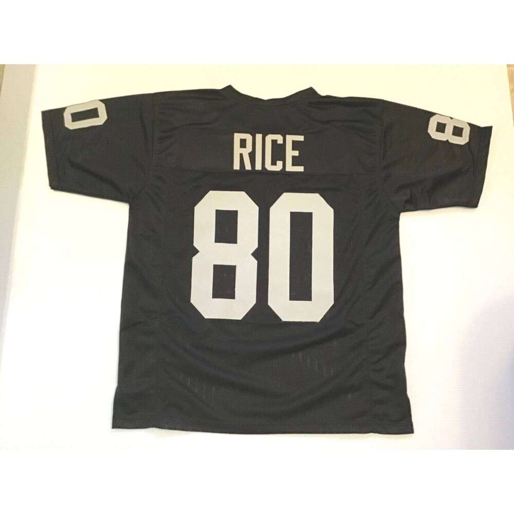 CUSTOM Sewn Stitched Jerry Rice Black Football Jersey Add any name number size XS-5XL 6XL