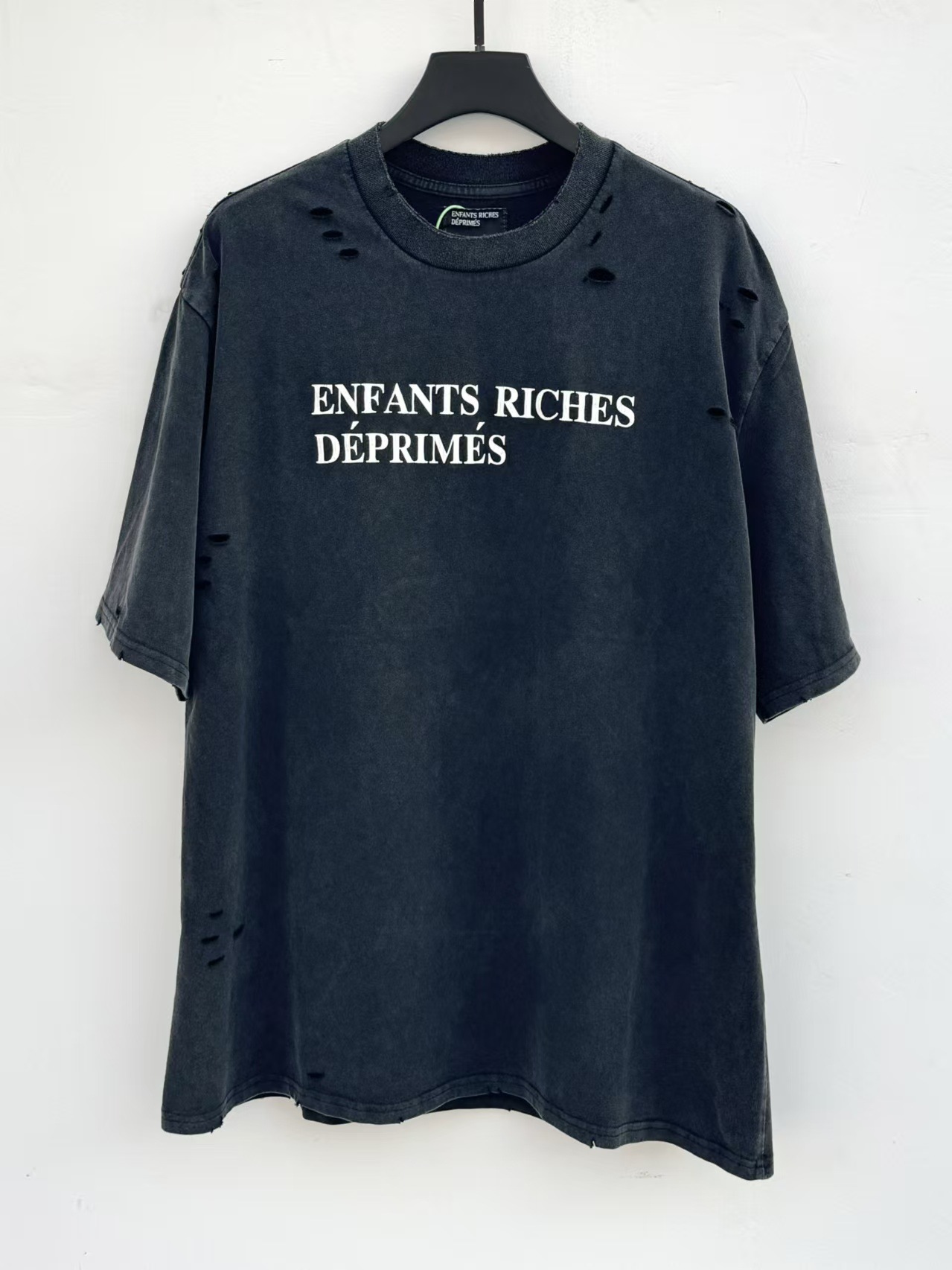 Enfants Riches Depremes Shirt Men's Designer T Shirt Washed Sketch Graffiti Printed Slogan American High Street Loose ERD Tshirt Letter Print U