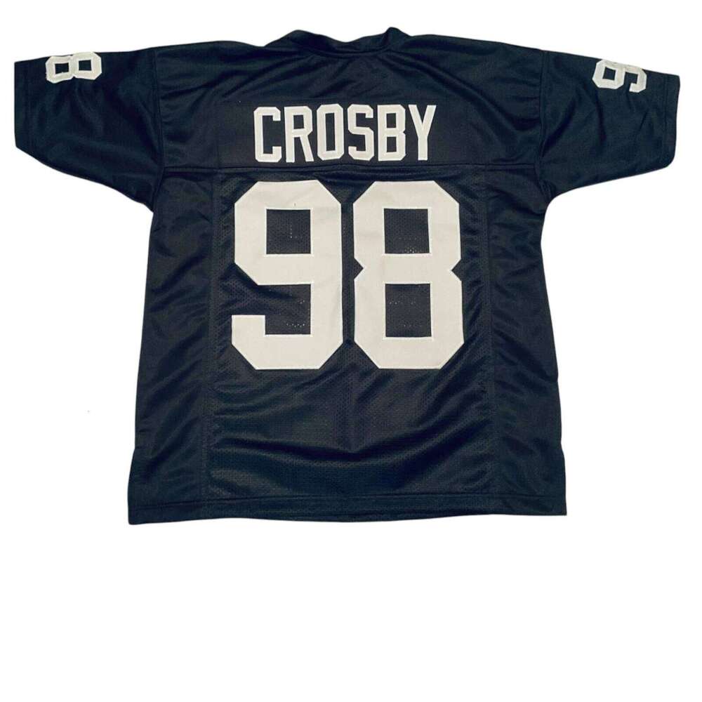 Maxx Crosby Sewn Stitched Custom Black Football Jersey Sizes Add any name number size XS-5XL 6XL
