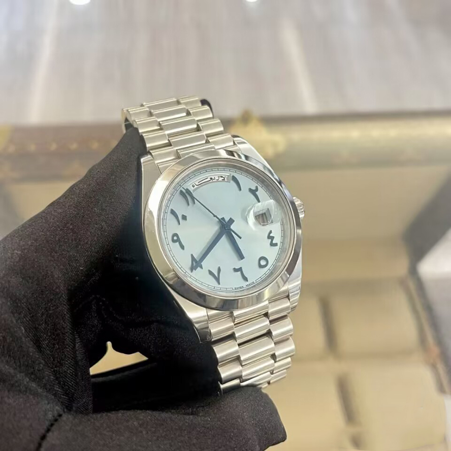 Arabic dial Double Buckle Lock, Double Waterproof System, Men's Brand Mechanical Automatic Watch 40mm, Hidden Folding Buckle, 904L Stainless St