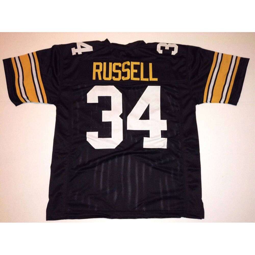CUSTOM Sewn Stitched Andy Russell Black Football Jersey Add any name number size XS-5XL 6XL
