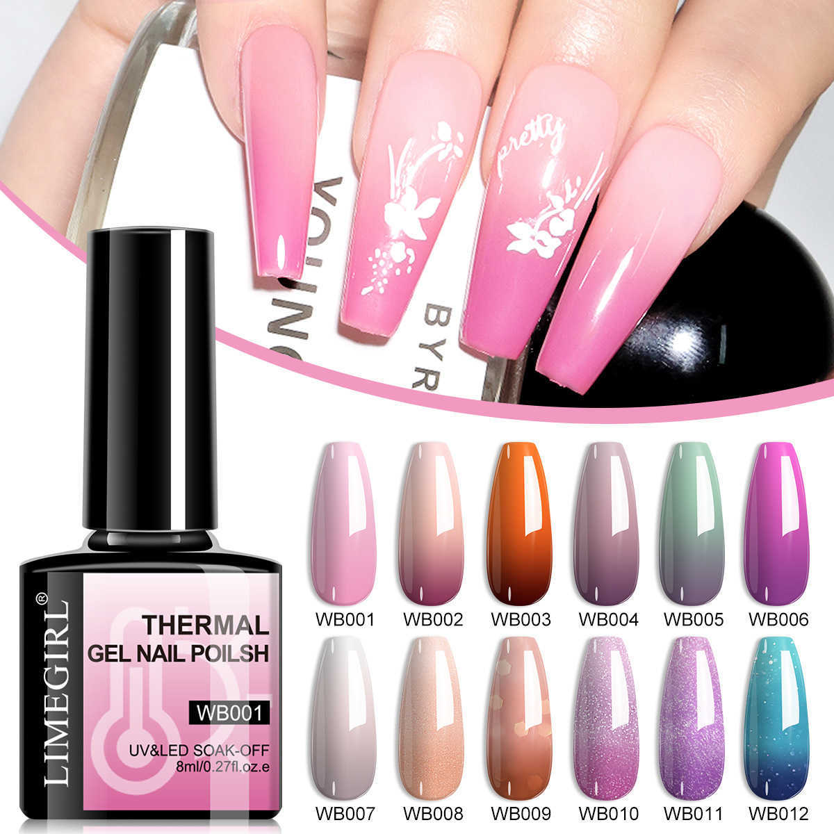 New Nee Jolie 12-color nail polish set with temperature-changing feature and nail light therapy glue. Spring and summer color nail polish set L26-image-1076004347