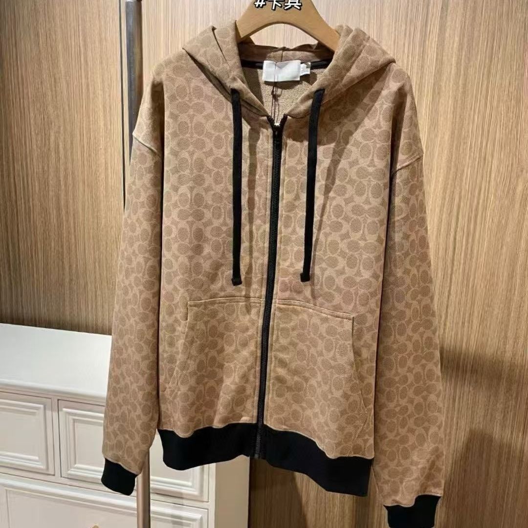 Designer Hoodie 26 Year New Classic Logo Loose Simple Couple Style Hoodie Khaki Retro Hoodie Cardigan