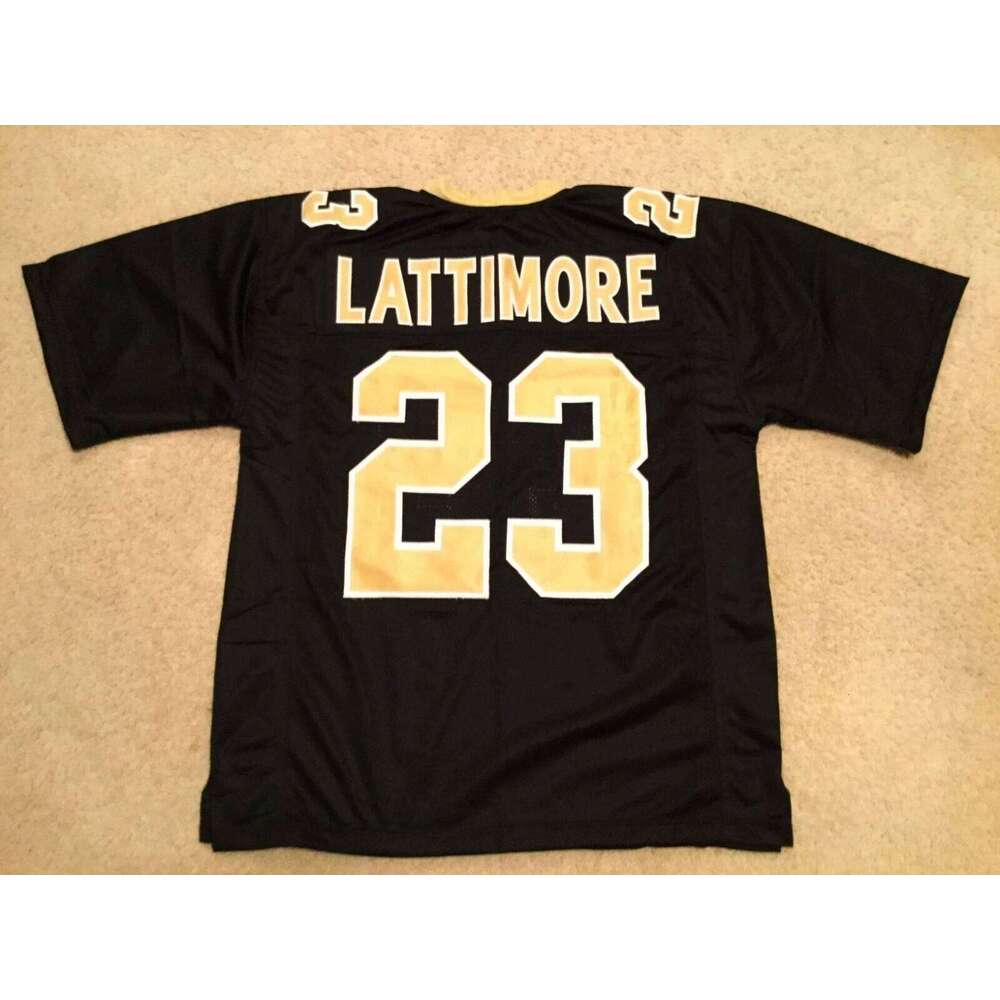 CUSTOM Sewn Stitched Marshon Lattimore Black Football Jersey Add any name number size XS-5XL 6XL