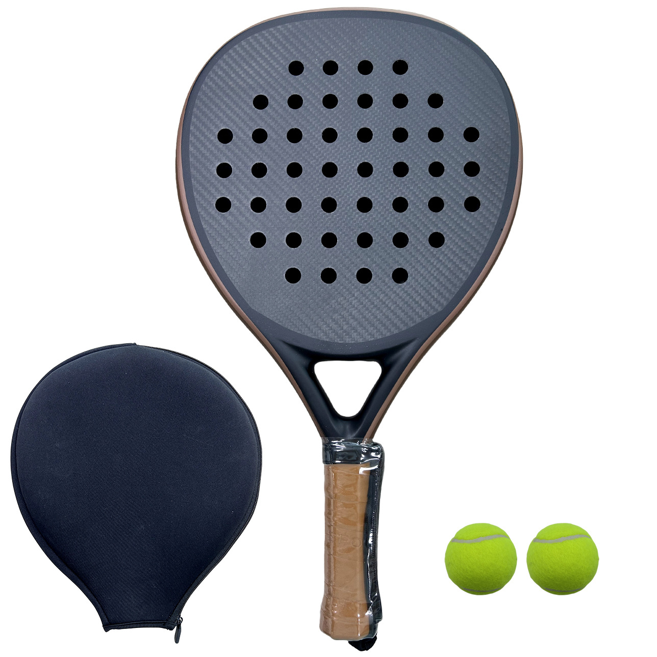 Padel Racquet Carbon Fiber Board Racket, Beach Racket 3K Carbon Fiber Padel Racket Padel Tennis Pala de Padel-image-1090661861