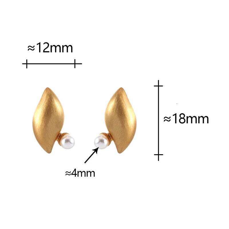 Real 925 Sterling Silver Pearl Brushed Surface Geometric Stud Earrings for Women Minimalist Fine Jewelry Trendy Accessories