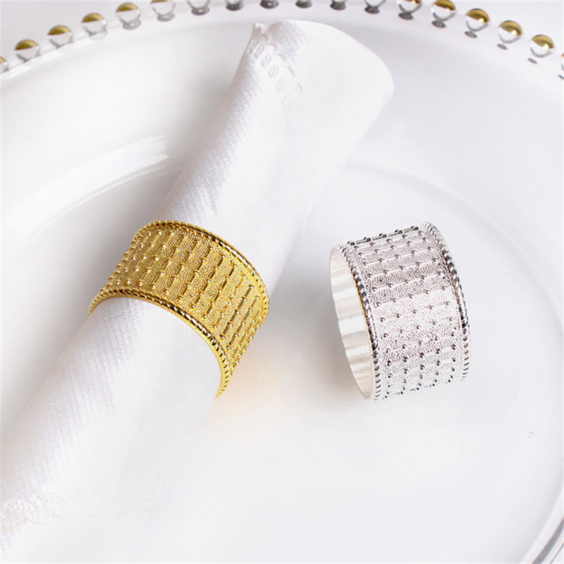 Silver Gold Napkin Ring Table Napkin Holder-image-404639669