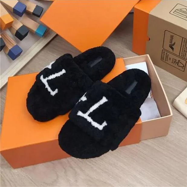 Mode femmes sandales en laine vente pantoufles femme pantoufle chaussures automne hiver diapositives sandale sandale floue maison légère rryyy A1