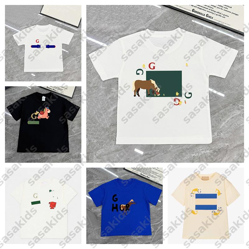 Free Shipping Kids Designer Clothing Toddler T Shirt Summer T-shirt Fashion Baby Boy Girl Pure Cotton Short Tees Children Luxury Clothes Printed Tee