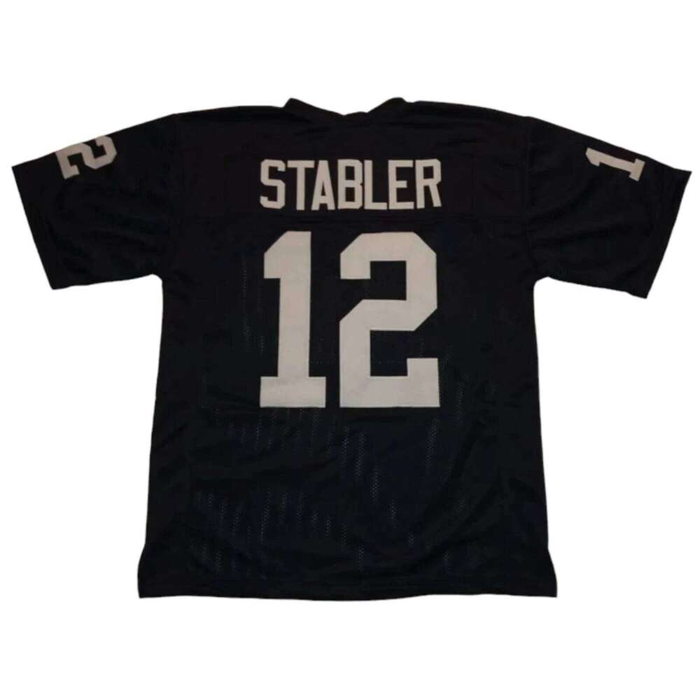 Ken Stabler CUSTOM Sewn Stitched Black Football Jersey Add any name number size XS-5XL 6XL