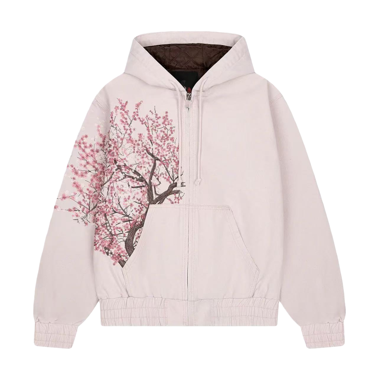 Veste de travail brodée D Sakura, manteau long unisexe original de style Harajuku.
