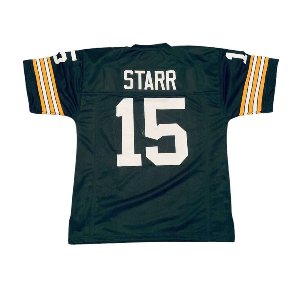 Bart Starr Sewn Stitched Custom Green Football Jersey Sizes Add any name number size XS-5XL 6XL