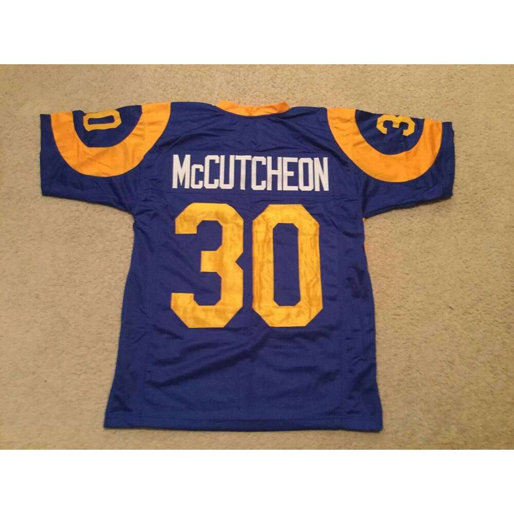 CUSTOM Sewn Stitched Lawrence McCutcheon Blue Football Jersey Add any name number size XS-5XL 6XL