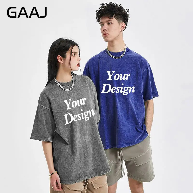 Custom Print 100 Washed Cotton 240g T Shirt Tee Customized Your n Retro Hip Hop Men Women Oversized TShirt Euro Size 251231 79