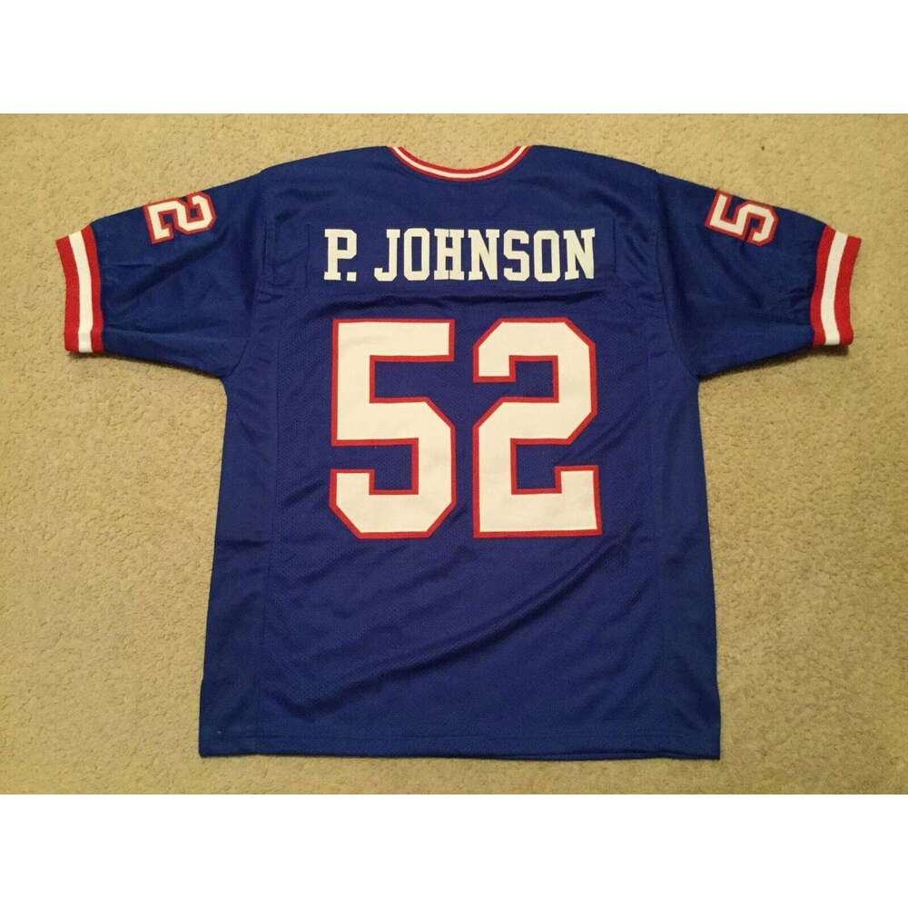 CUSTOM Sewn Stitched Pepper Johnson Blue Football Jersey Add any name number size XS-5XL 6XL
