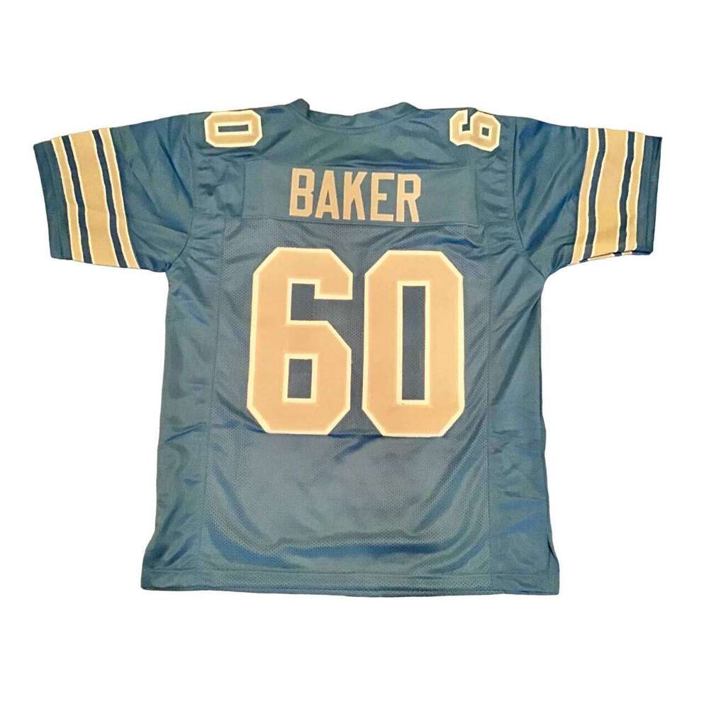 CUSTOM Sewn Stitched Al Baker Blue Football Jersey Add any name number size XS-5XL 6XL