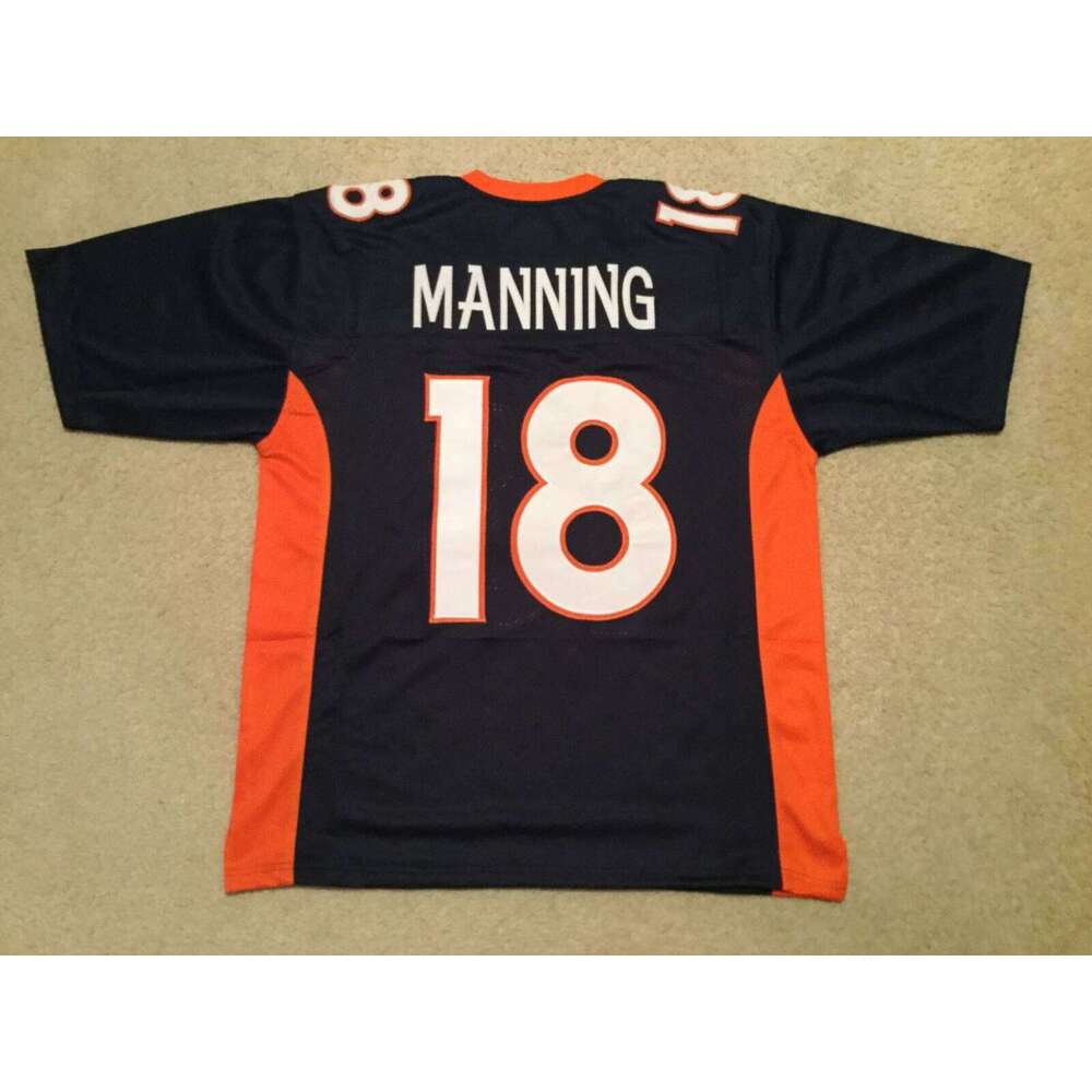 CUSTOM Sewn Stitched Peyton Manning Blue Football Jersey Add any name number size XS-5XL 6XL