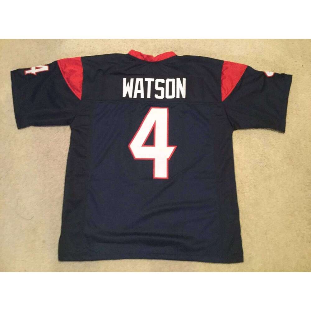 CUSTOM Sewn Stitched Deshaun Watson Blue Football Jersey Add any name number size XS-5XL 6XL