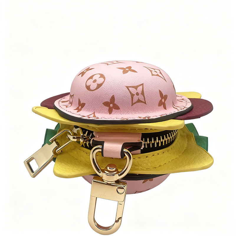 2026 New Chocolate bag pendant simulation pizza hamburger key chain personalized handmade leather bag pendant 34-image-1090797358