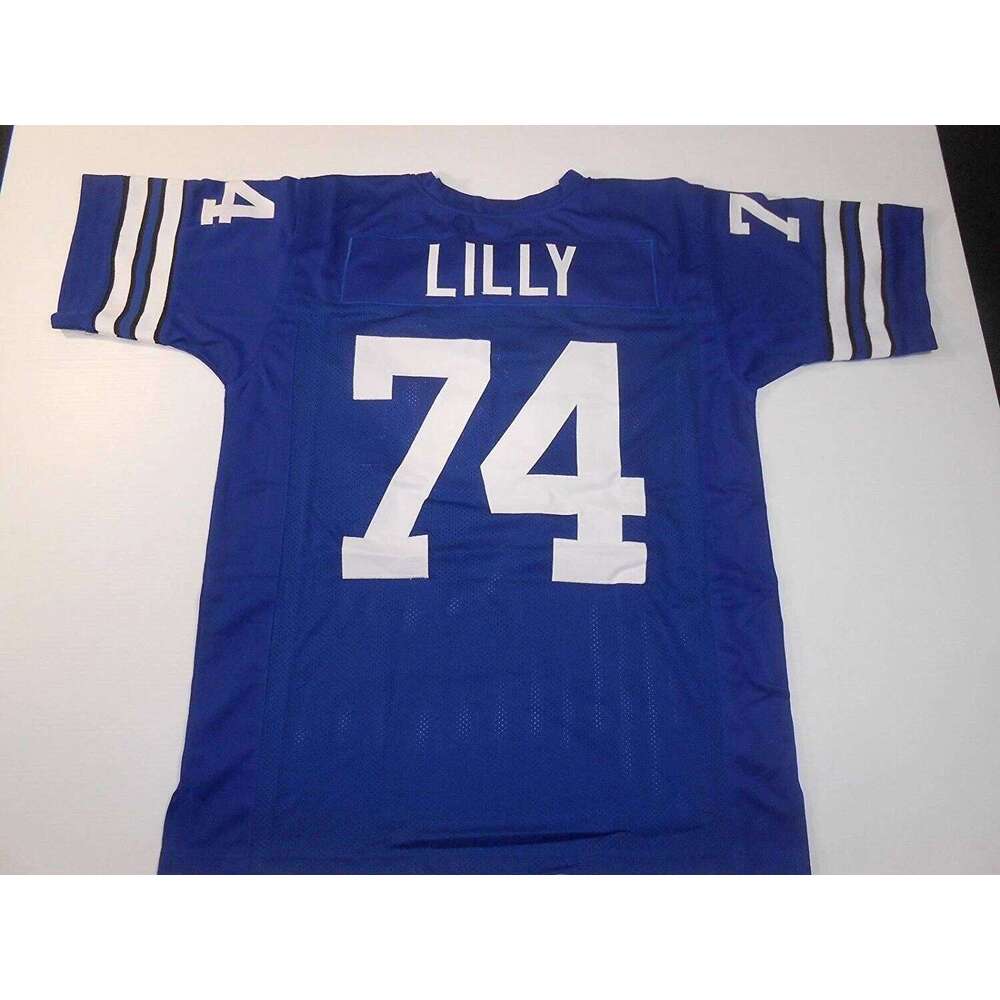 CUSTOM Sewn Stitched Bob Lilly Blue Football Jersey Add any name number size XS-5XL 6XL