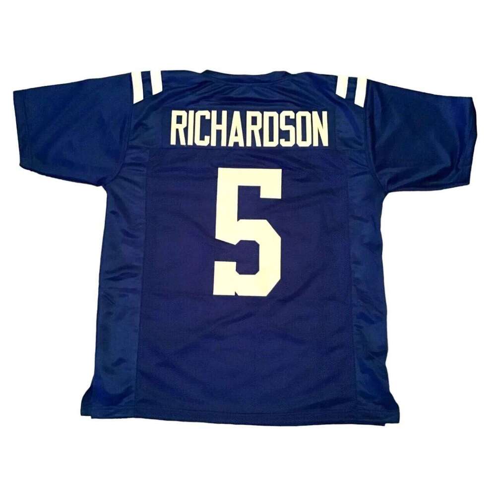 CUSTOM Stitched Sewn #5 Richardson Blue Football Jersey Add any name number size XS-5XL 6XL