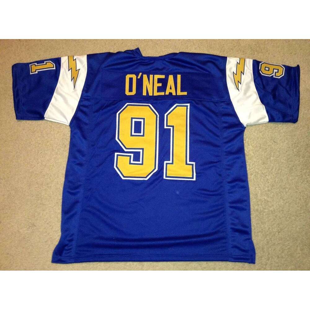 CUSTOM Sewn Stitched Leslie O'Neal Blue Football Jersey Add any name number size XS-5XL 6XL