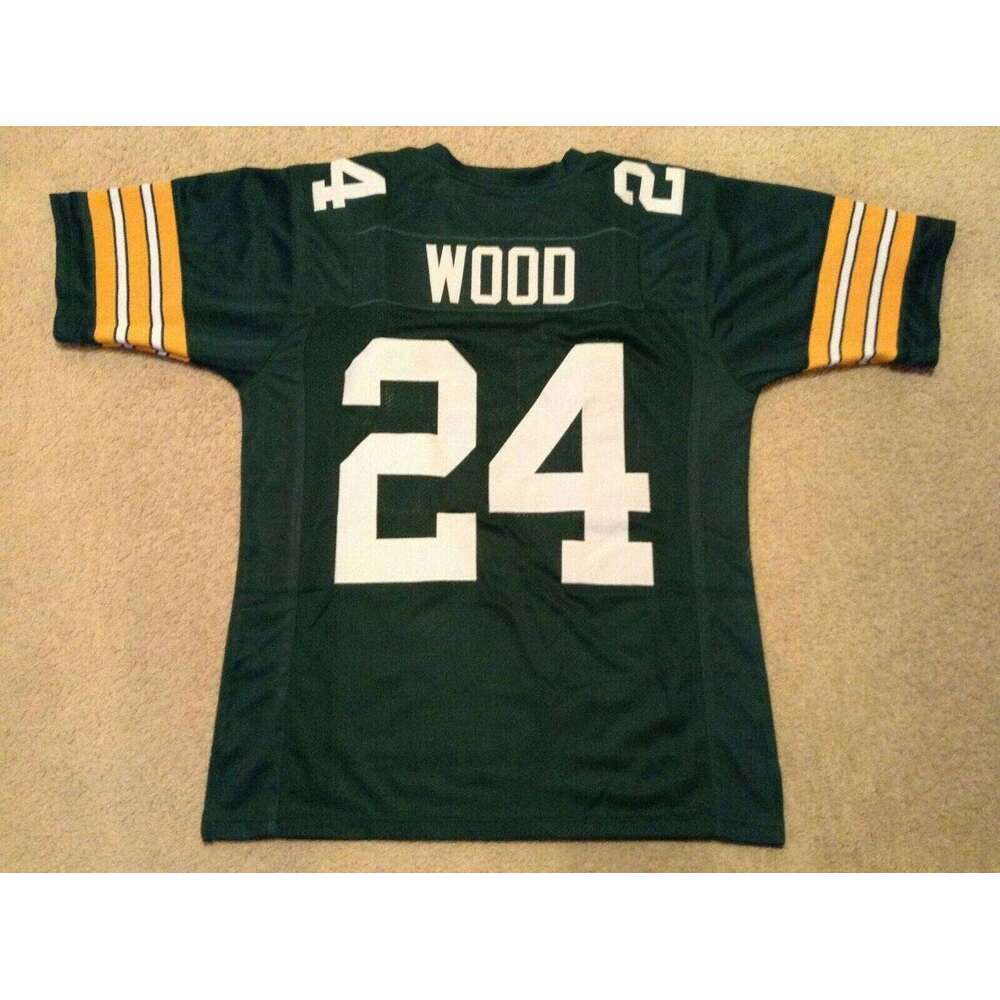 CUSTOM Sewn Stitched Willie Wood Green Football Jersey Add any name number size XS-5XL 6XL
