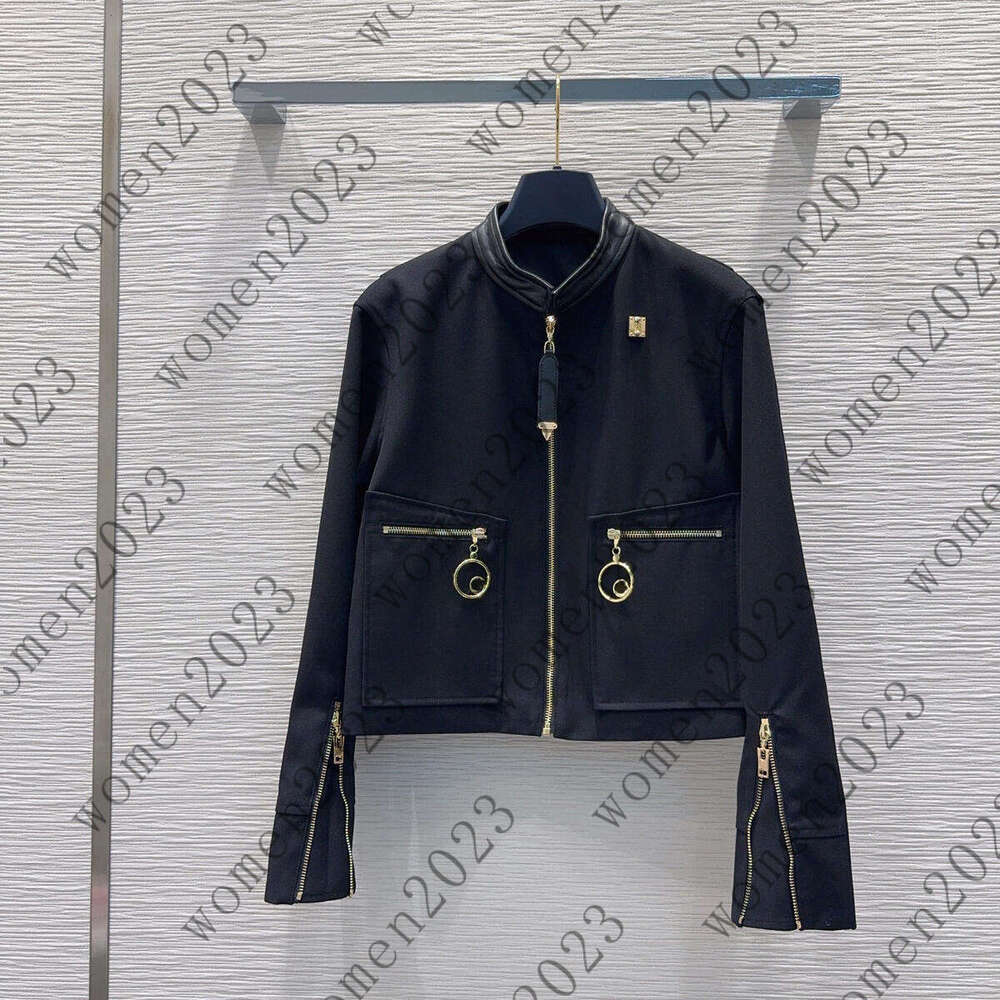 Women's Jacket Designer Style Leather Baseball Collar Coat Pocket and Cuff Zipper Design Niche Fashion Short Top New Spring Women's Outdoo