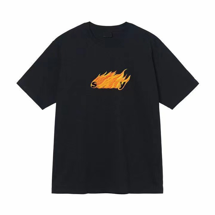 stussyslies t shirt luxry Classic Letter Print shirts Designer mens T Shirt Graphic Black 8Ball Tee Vintage Hip Hop Loose Short Sleeve Tops Man Wome