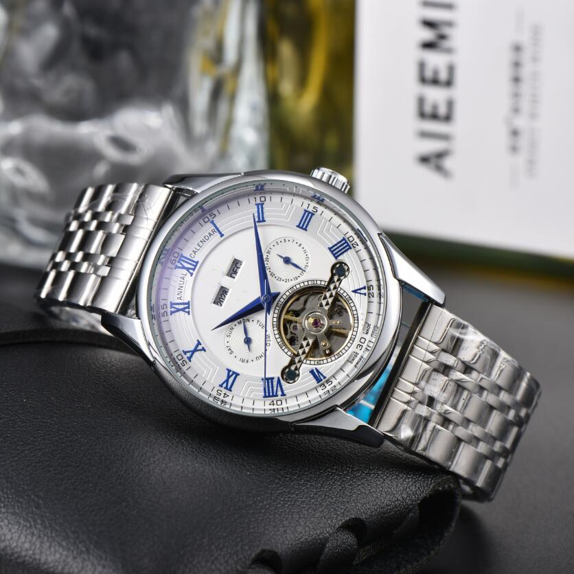 Montres de luxe pour hommes et femmes, classiques, calendrier annuel, montres-bracelets, mouvement mécanique automatique, horloge mâle rostfreier
