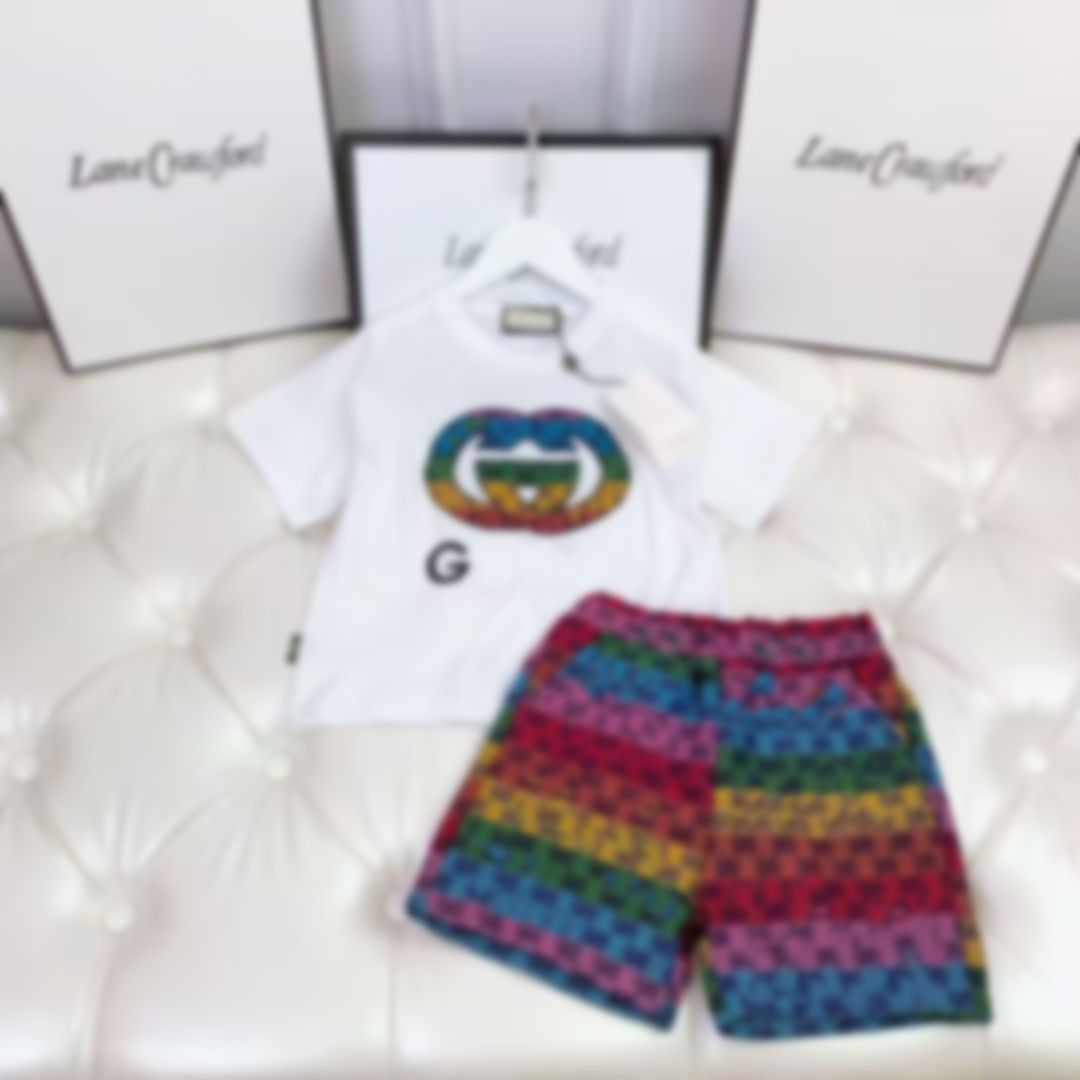 kid designer tracksuit Brand Baby Kids Clothing Sets Classic Brand Clothes Suits Childrens Summer Short Sleeve Letter Lettered Shorts Fashion Shirt