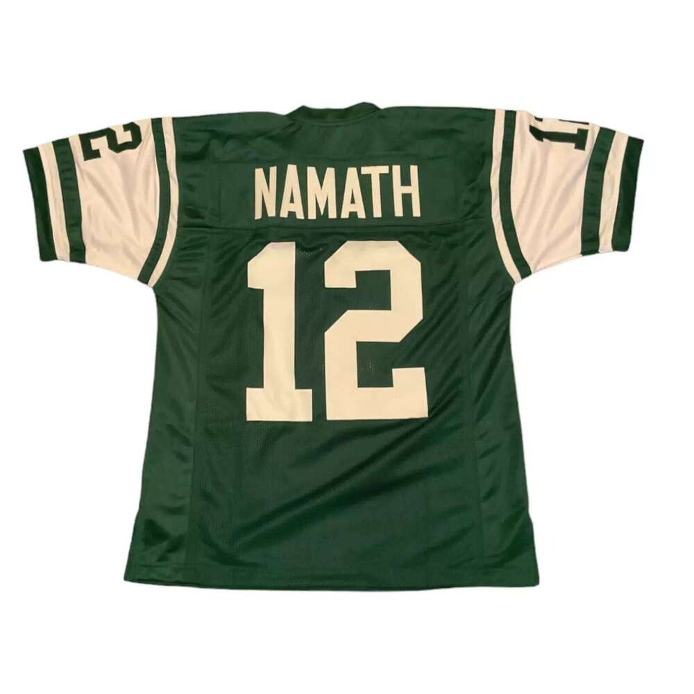 Joe Namath Sewn Stitched Custom Green Football Jersey Add any name number size XS-5XL 6XL