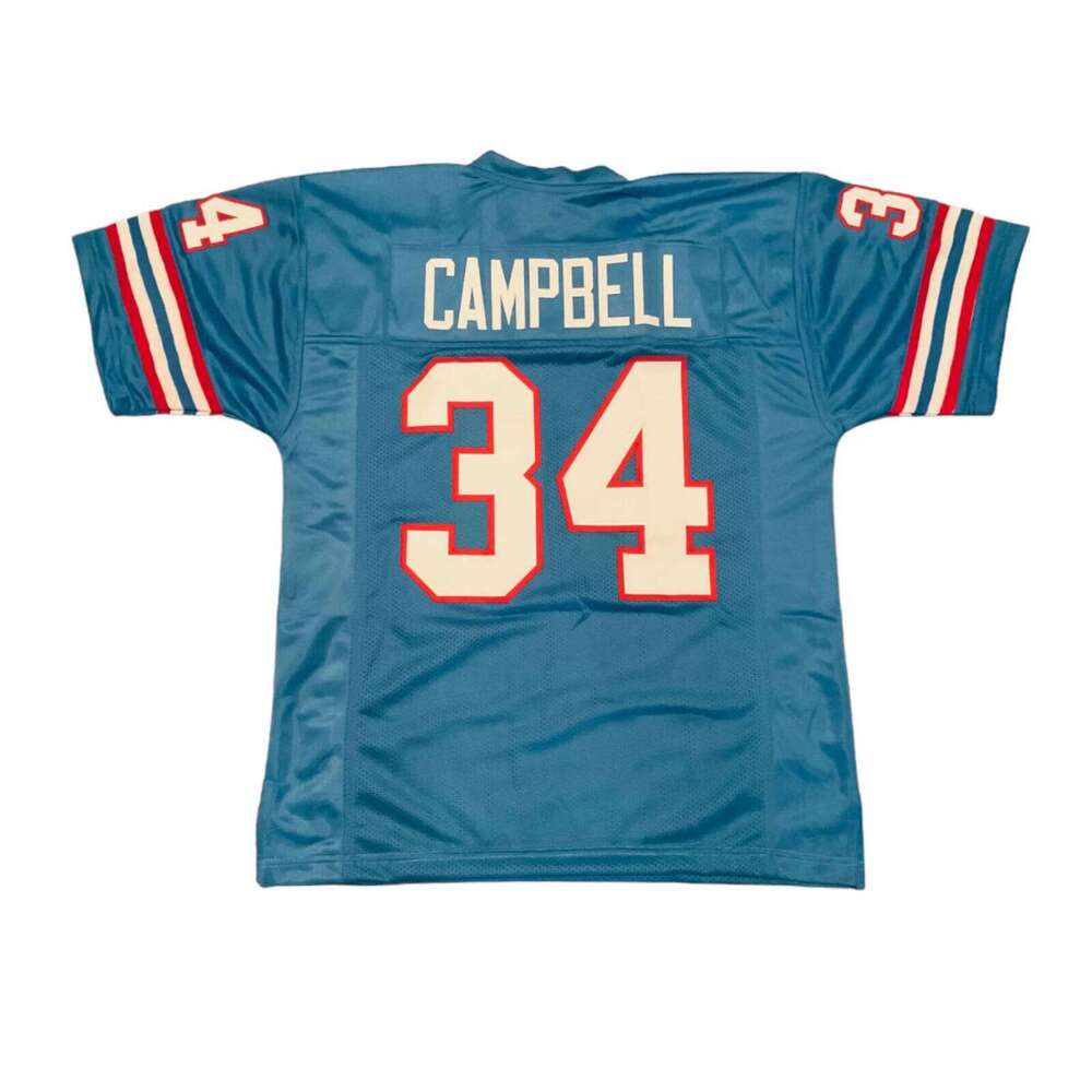 Earl Campbell Sewn Stitched Custom Blue Football Jersey Sizes Add any name number size XS-5XL 6XL