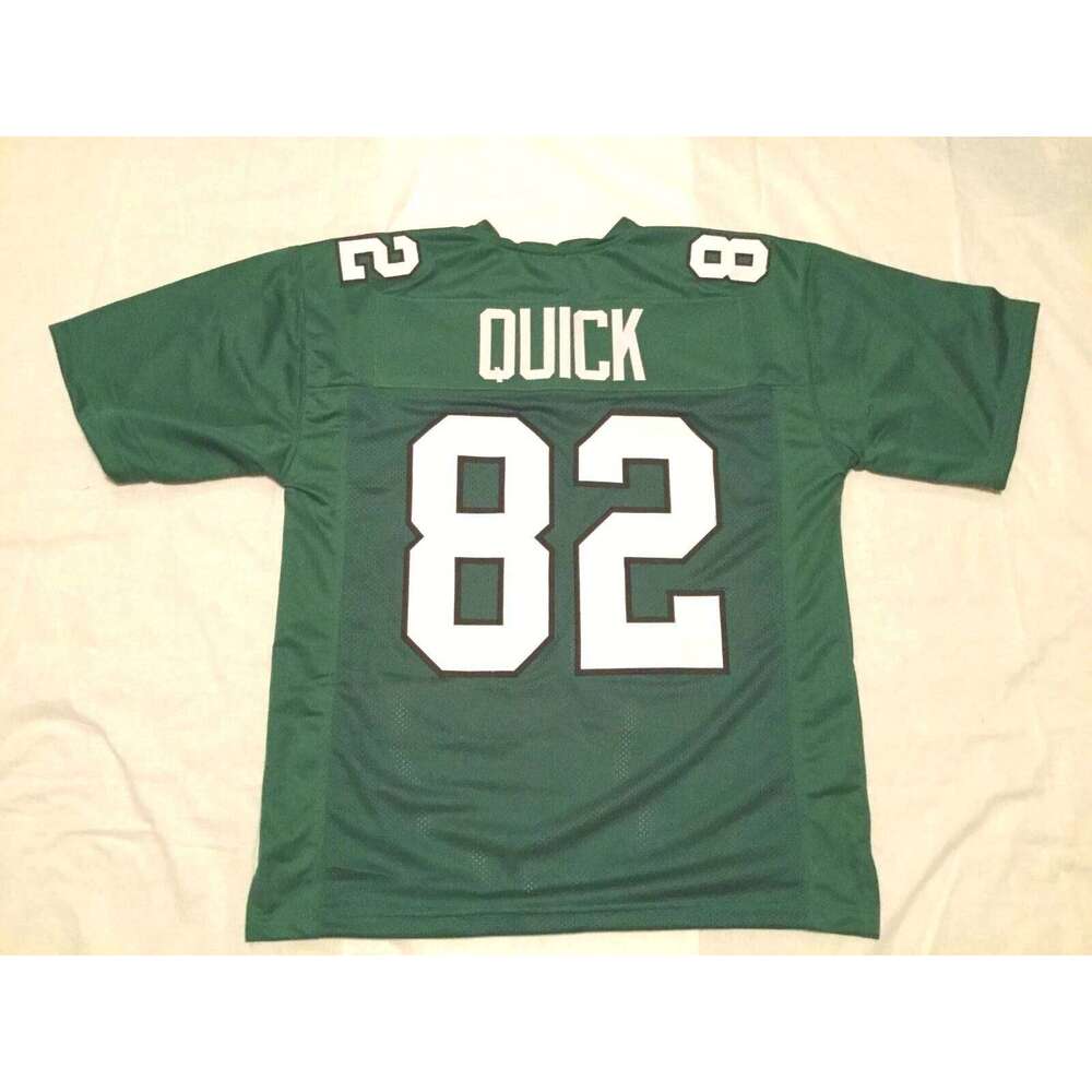 CUSTOM Sewn Stitched Mike Quick Green Football Jersey Add any name number size XS-5XL 6XL