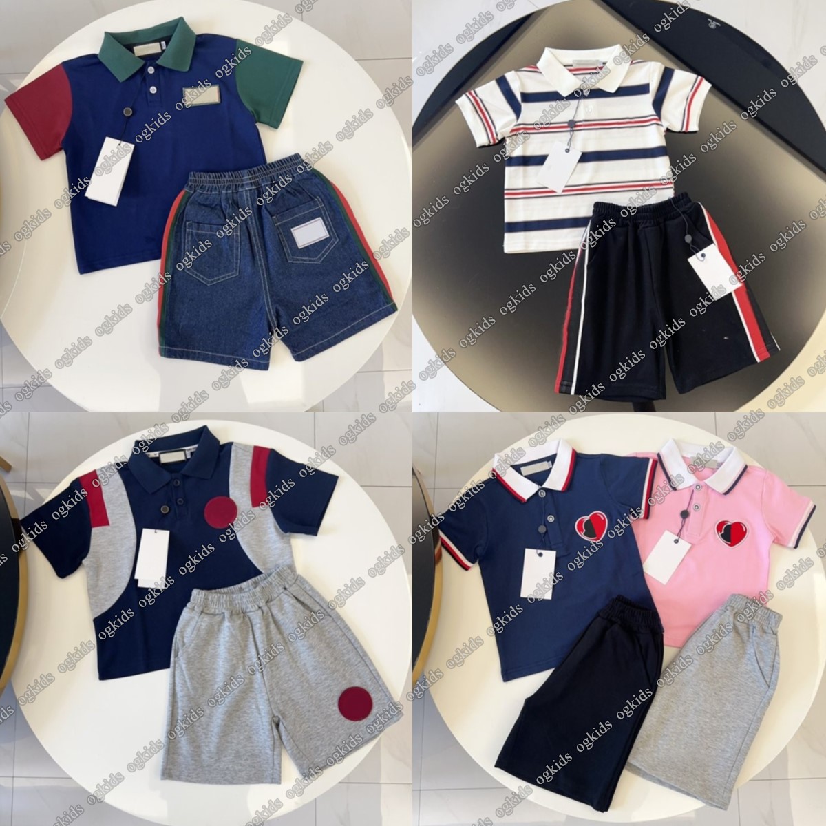 designer kids sets kids clothes short T-shirts toddler girls boys sets Brother sister set fashion summer Youth baby children set-image-1048766410