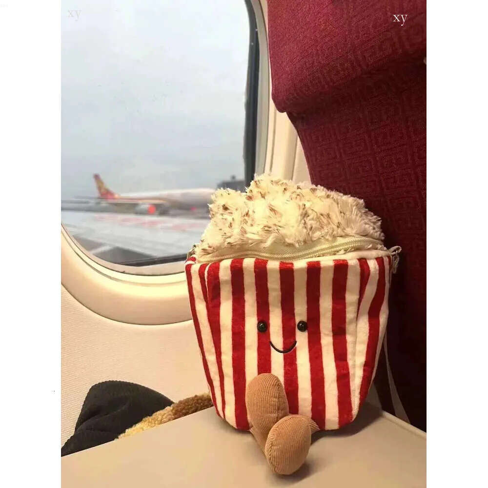 zaino a tracolla con borsa per popcorn kawaii della serie di cibo in peluche per gatti gelatine come regalo a sorpresa per le vacanze da regalare ag