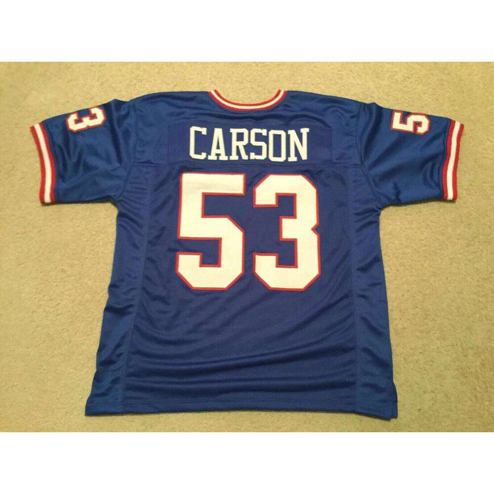 CUSTOM Sewn Stitched Harry Carson Blue Football Jersey Add any name number size XS-5XL 6XL