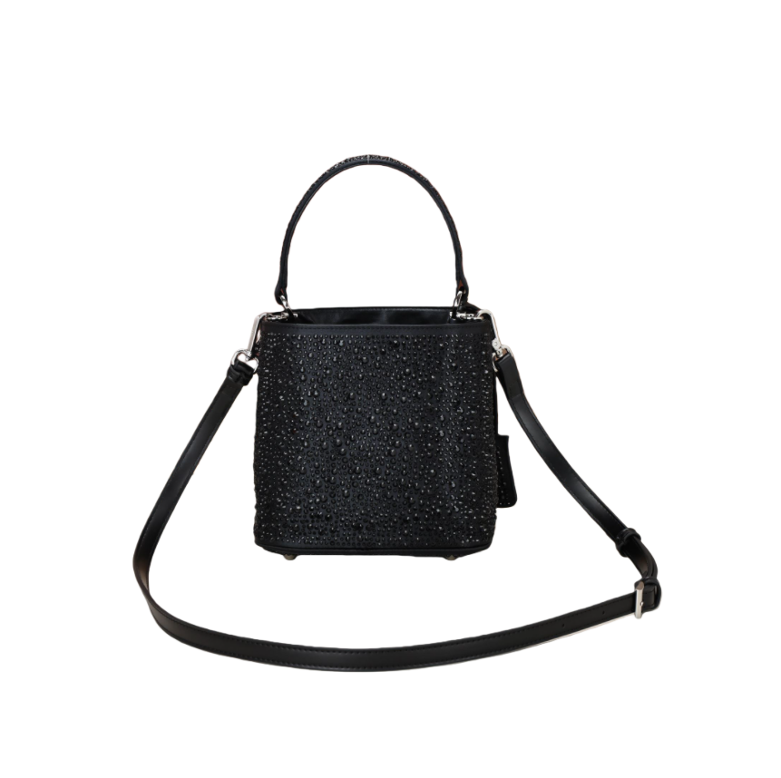 Luxury Woman Tote handbag shoulder bag brand designer fashion famous women ladies shiny crystals 16*21*10cm black silver golden