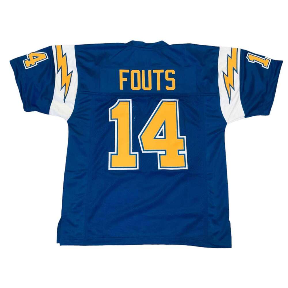 Dan Fouts Sewn Stitched Custom Blue Football Jersey Sizes Add any name number size XS-5XL 6XL