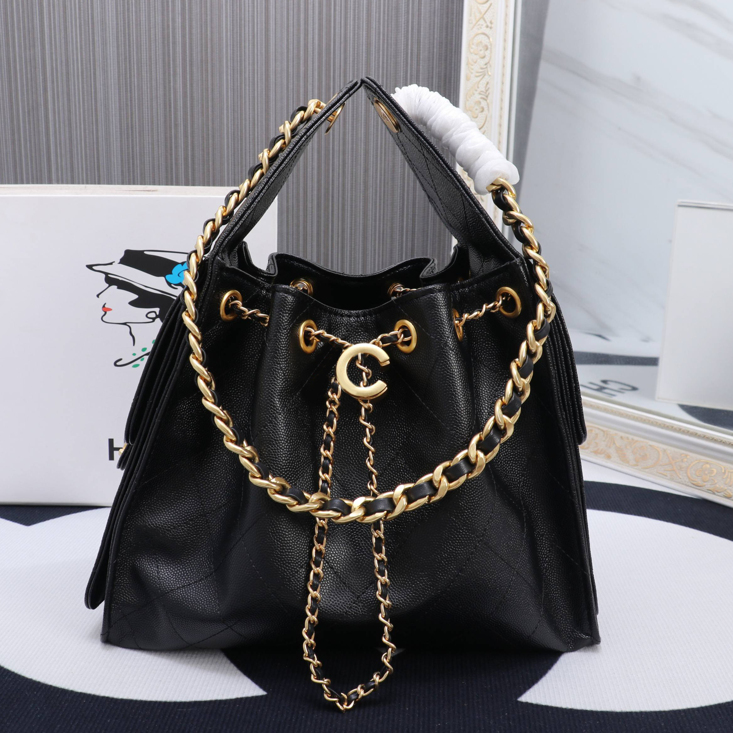 Best seller designer bag Luxury calfskin lambskin handbag 25 bag Womens chamois Bucket tote bags hobo shoulder Metal Chain Evening bag clutch crossb
