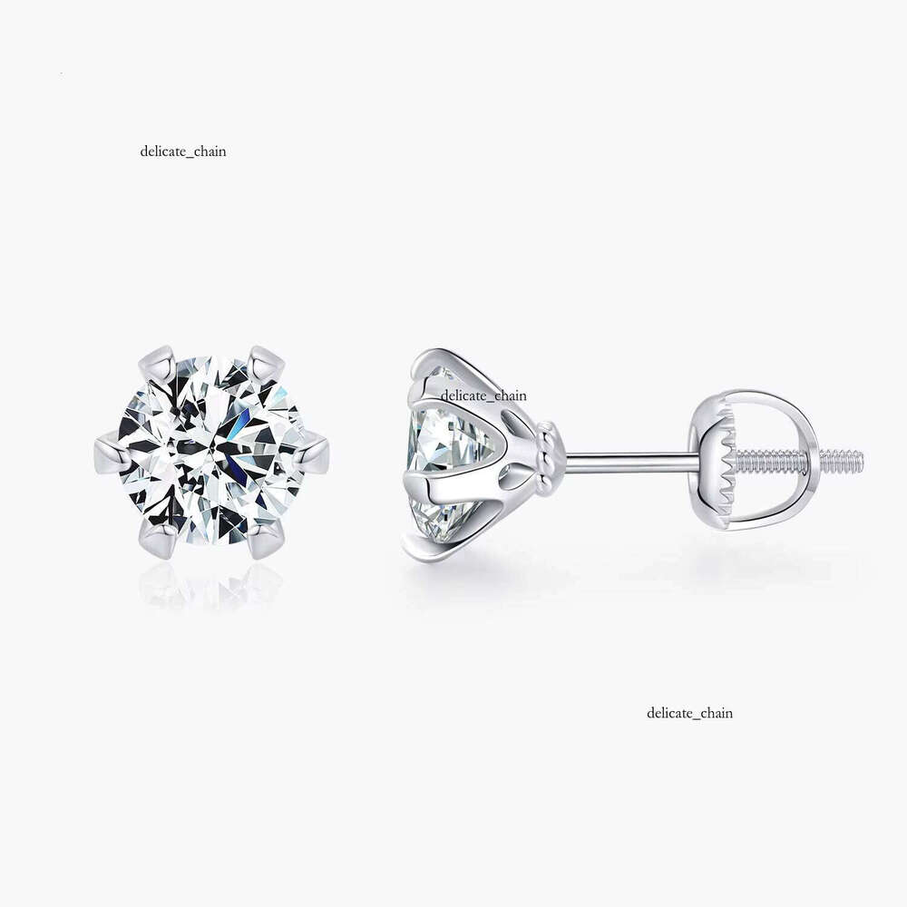 VVS Moissanite 925 Sterling Silver Shiny Wedding Platinum Plated for Women 1 CT D Color Carbonite Earrings