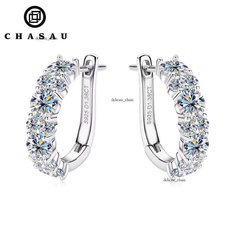 2.76ct D Color VVS1 Clarity Brilliant Round Cut Moissanite Lab Grown VVS Moissanite 925 Sterling Silver Earrings for Women