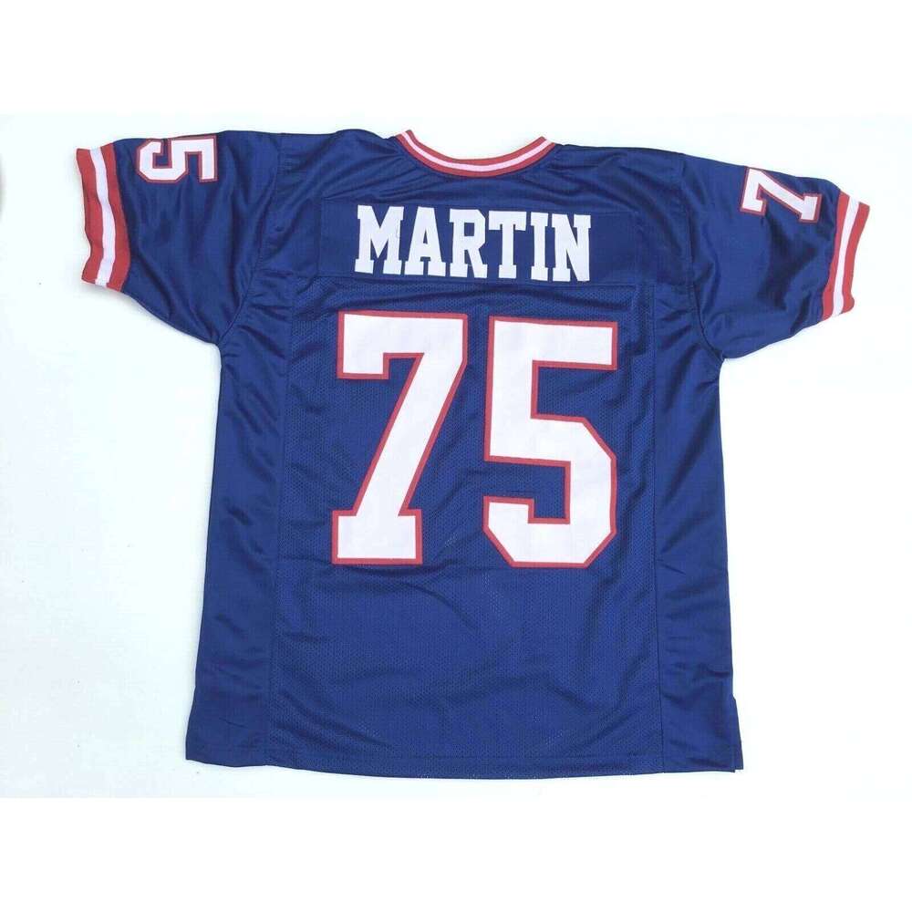 CUSTOM Sewn Stitched George Martin Blue Football Jersey Add any name number size XS-5XL 6XL