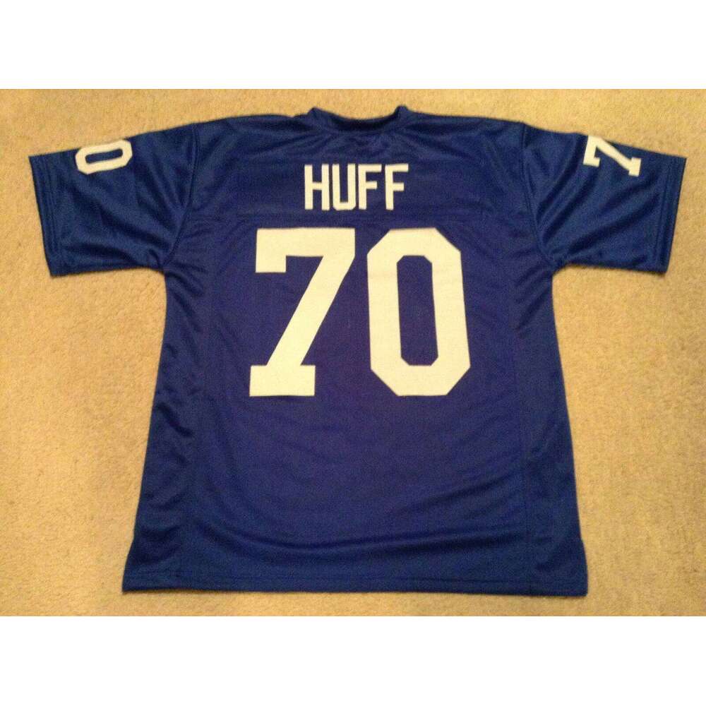CUSTOM Sewn Stitched Sam Huff Blue Football Jersey Add any name number size XS-5XL 6XL
