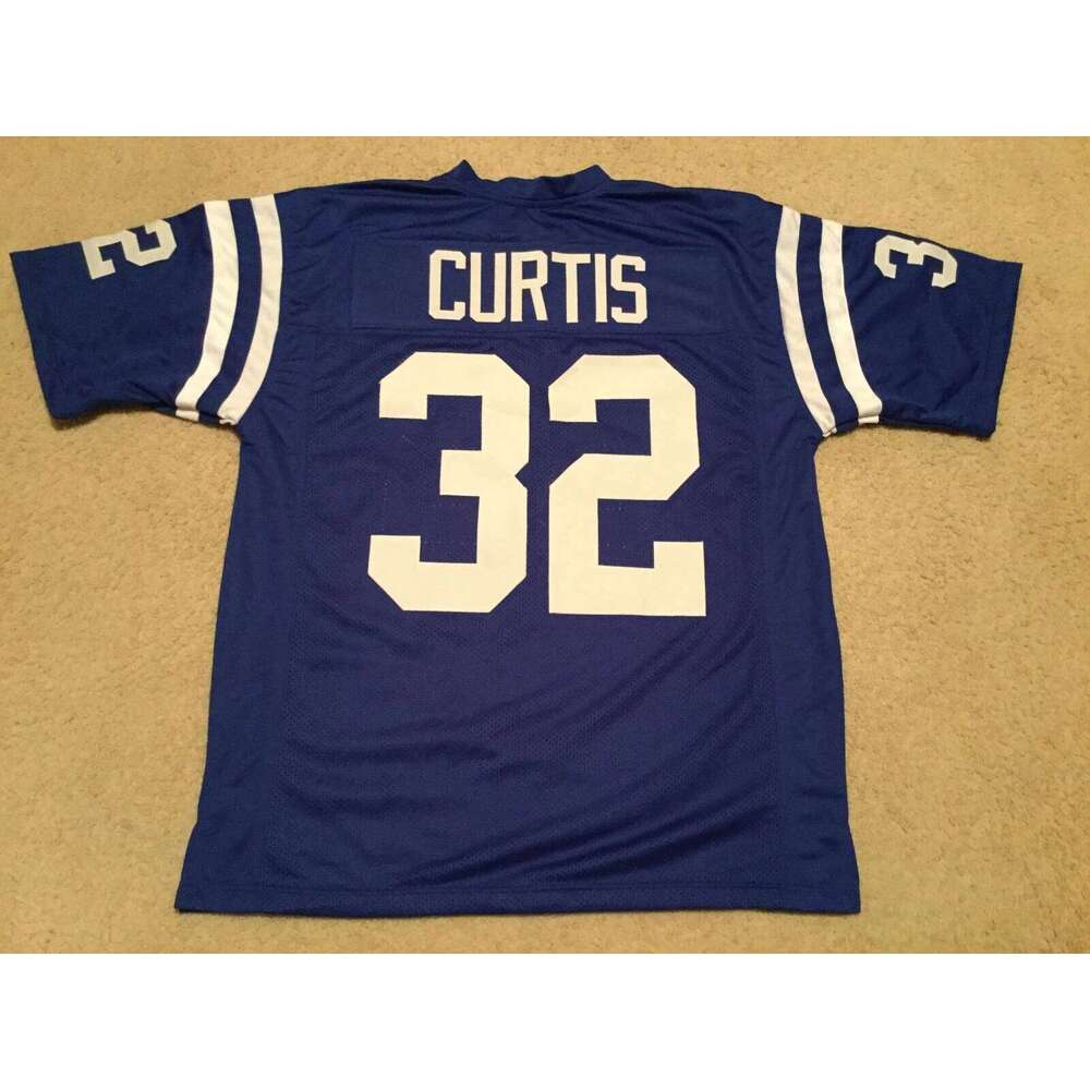 CUSTOM Sewn Stitched Mike Curtis Blue Football Jersey Add any name number size XS-5XL 6XL