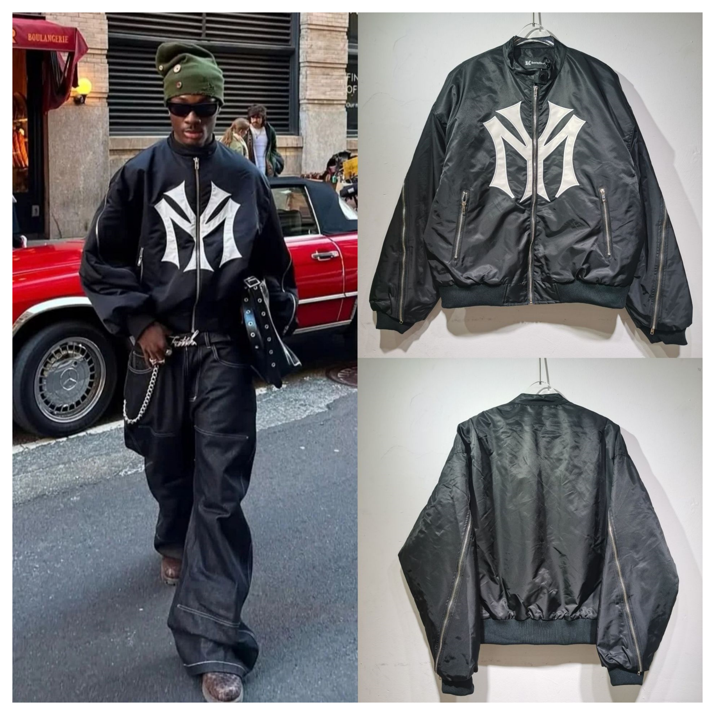 Men's Jackets Mowa American Sle Zipper Pilot Jacket High-quality Hip-hop Multi-zipper Jacket Men's Women's Outerwear Casual Loose Fit
